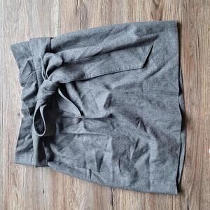 J. Crew Gray wool paperbag waist skirt Size 8